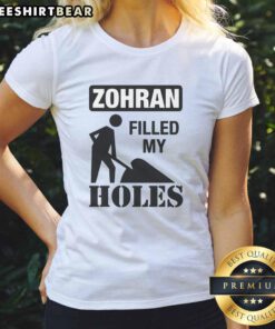 Awesome The Mayor Filled My Holes Ladies Tee in vibrant colors, showcasing a stylish design for women's casual wear.