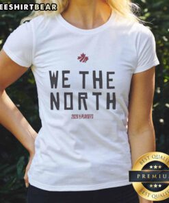 Alt Text: Toronto Raptors 'We The North' 2026 Playoffs logo on a stylish ladies tee, perfect for fans and supporters.