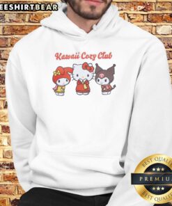 Alt Text: Cute Hello Kitty and Friends Big Kids Kawaii Cozy Club Hoodie featuring vibrant colors and playful designs for children.