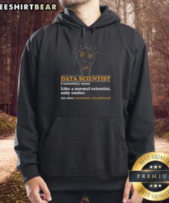 Funny Data Scientist Definition hoodie design showcasing computer science humor, perfect for tech enthusiasts and professionals.