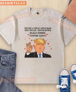 Alt Text: Funny Donald Trump You're a Great Mom washed t-shirt featuring a humorous design for moms and Trump supporters.