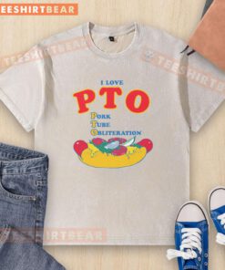 Funny I Love Pto Pork Tube Obliteration washed t-shirt featuring a humorous graphic design and vibrant colors.