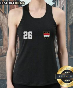 Funny Iraq Nation Football Soccer 26 Jersey Tank Top featuring a vibrant design perfect for soccer fans and casual wear.