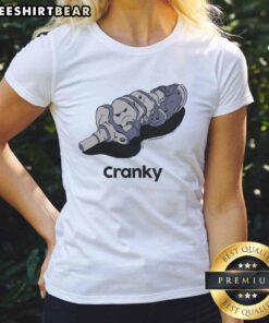 Funny Mr. Cranky VI Ladies Tee featuring a humorous graphic and vibrant colors, perfect for casual wear.