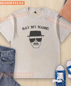 Funny Say My Name washed t-shirt featuring a humorous graphic design, perfect for casual wear and making a statement.