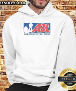 Good American Basketball League Logo Hoodie with vibrant design showcasing the league's emblem on a stylish hoodie.