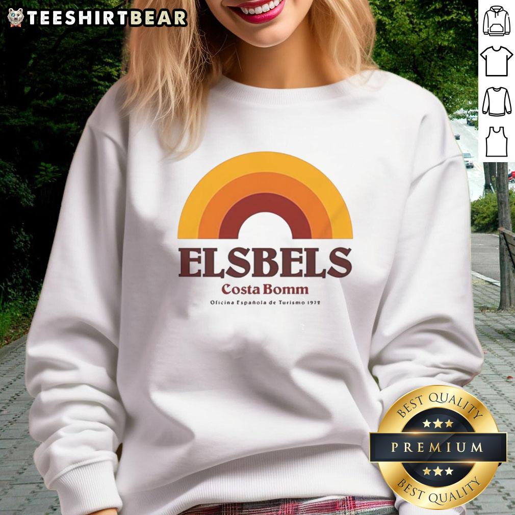 Alt Text: Vintage 1979 rainbow sweatshirt featuring Good Elsbels Costa Bomm design from the Oficina Espaola de Turismo.