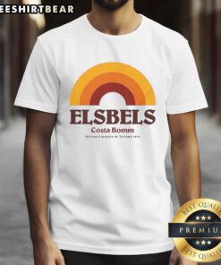 1979 Good Elsbels Costa Bomm Oficina Espaola De Turismo Rainbow T-Shirt featuring vibrant colors and retro design.