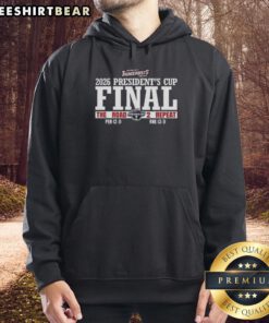 Good Evansville Thunderbolts Hockey 2026 Presidents Cup Final hoodie featuring team logo and vibrant design.