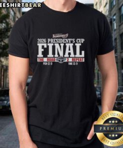 2026 President's Cup Final T-Shirt featuring Good Evansville Thunderbolts Hockey logo and vibrant design.
