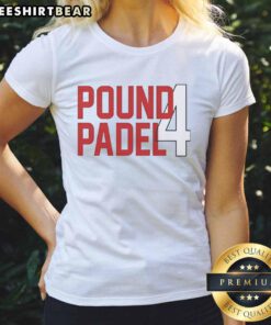 Alt Text: Good Islam Makhachev Pound Padel 4 Welterweight UFC Ladies Tee showcasing stylish design for MMA fans.