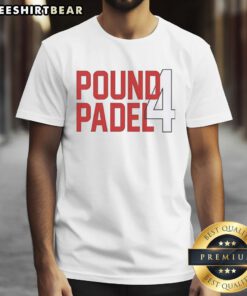 Good Islam Makhachev Pound Padel 4 Welterweight UFC T-Shirt featuring bold graphics and vibrant colors for MMA fans.