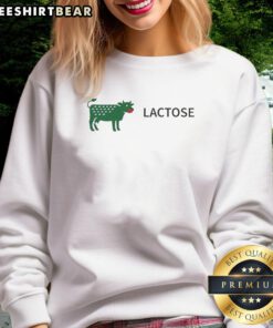 Good Lactose Cow Logo Sweatshirt featuring a playful cow graphic, perfect for lactose lovers and casual wear enthusiasts.