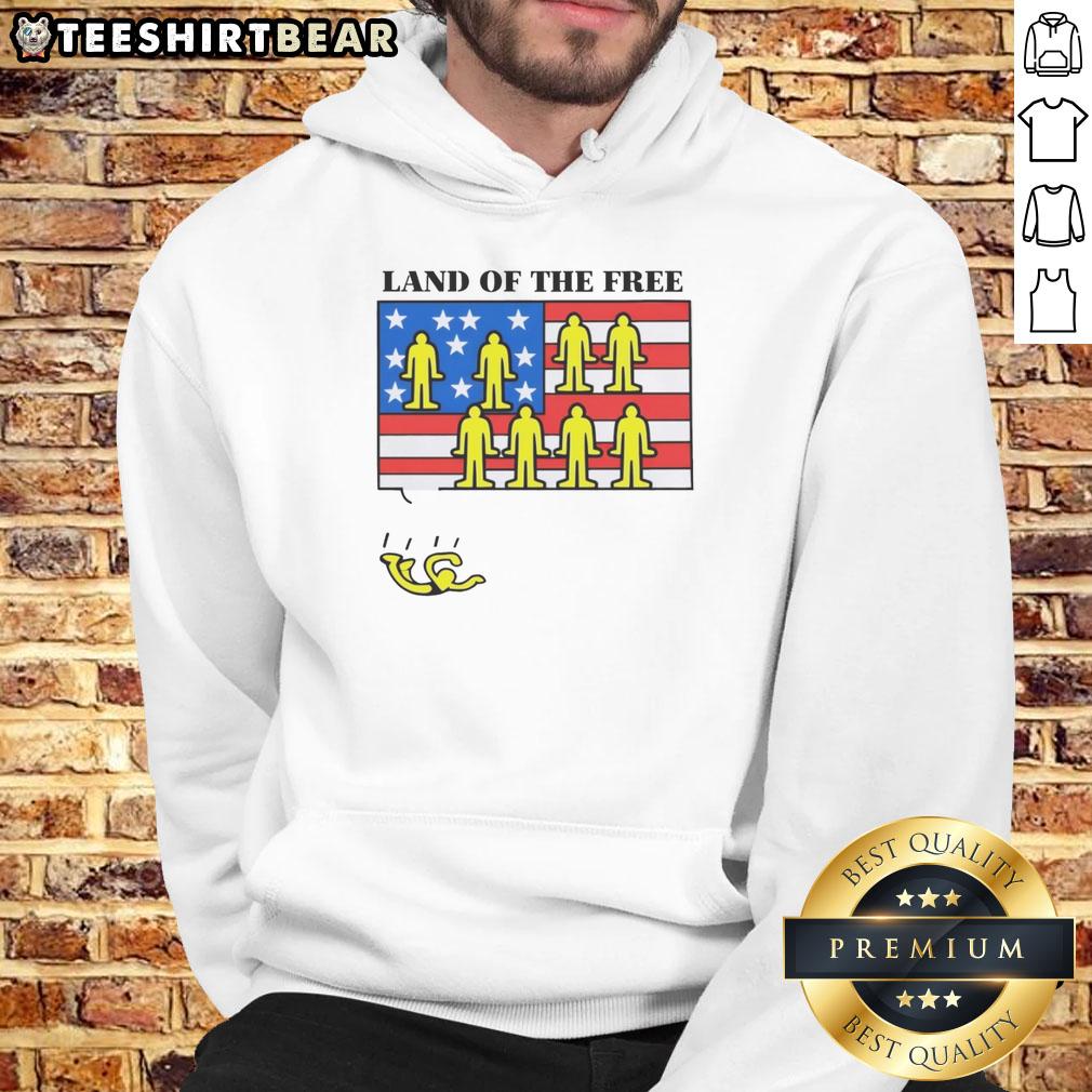 Good Land of the Free USA Flag Hoodie featuring a stylish American flag design for patriotic fashion lovers.