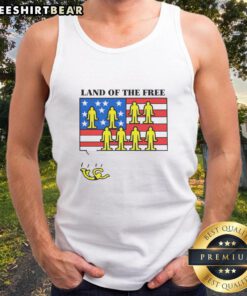 Good Land Of The Free USA flag tank top featuring vibrant colors and patriotic design, perfect for summer wear.