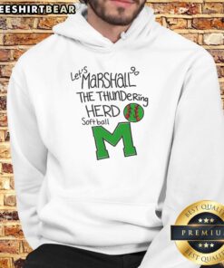 Good Lets Marshall Go Thundering Herd Softball Hoodie in green, showcasing team spirit and sporty design.