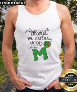 Good Lets Marshall Go Thundering Herd softball tank top in green, perfect for fans and athletes alike.