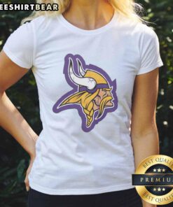 Alt Text: Good Minnesota Vikings Rivet Logo Ladies Tee featuring a stylish design for female fans of the Vikings.