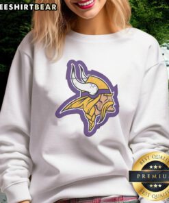 Good Minnesota Vikings Rivet Logo Sweatshirt featuring bold team colors and stylish design for fans.