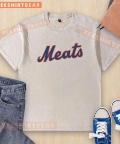 Good New York Mets Meats Logo Washed T-Shirt featuring vibrant colors and comfortable fabric for fans.