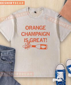 Good Orange Champagne Is Great washed t-shirt featuring vibrant colors and a stylish design for casual wear.