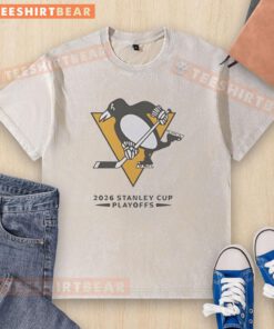 Good Pittsburgh Penguins NHL 2026 Stanley Cup Playoffs washed t-shirt featuring team logo and playoff graphics.