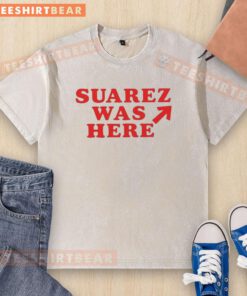 Alt Text: Good Suarez Was Here washed t-shirt featuring a stylish graphic design for casual wear enthusiasts.
