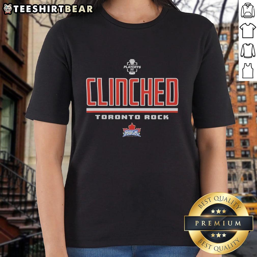 Good Toronto Rock clinched NLL 2026 playoffs logo on a stylish ladies tee, perfect for fans celebrating their team.