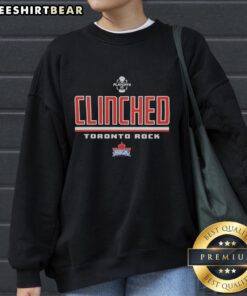 Alt Text: Good Toronto Rock Clinched NLL 2026 Playoffs Logo Sweatshirt featuring vibrant team colors and bold graphics.