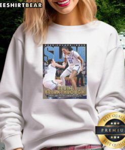 Alt Text: UCLA Bruins 2026 Women's Basketball National Champions sweatshirt featuring vibrant slam poster design.