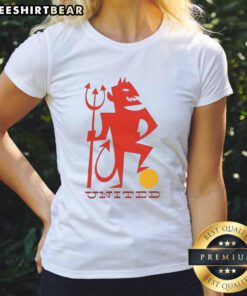 Good United Red Devil Ladies Tee featuring a stylish design perfect for female fans of Manchester United.