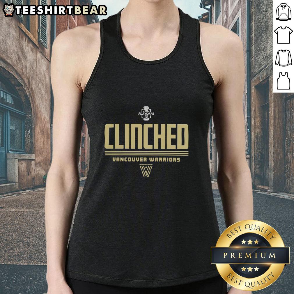Good Vancouver Warriors Clenched NLL 2026 Playoffs tank top featuring team logo and vibrant colors for fans.