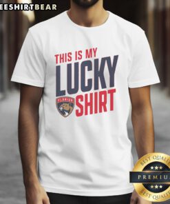 Hot Florida Panthers This Is My Lucky T-Shirt featuring team colors and logo, perfect for game day or casual wear.