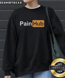 Hot Painhub logo parody sweatshirt featuring a humorous design, perfect for fans of playful and trendy fashion.