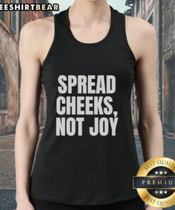 Model wearing 'Hot Spread Cheeks Not Joy' tank top, showcasing a trendy design perfect for casual summer outfits.