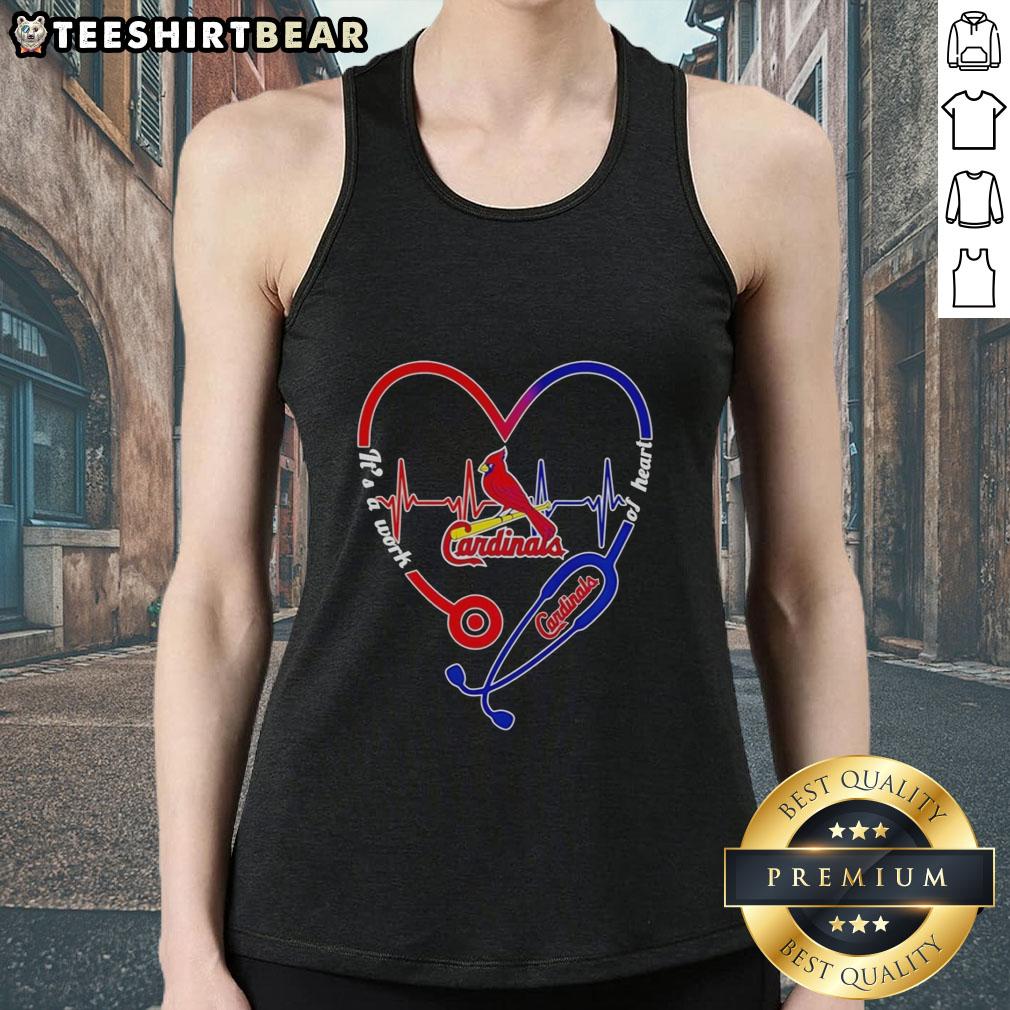 Hot St. Louis Cardinals tank top featuring a stethoscope and heartbeat design, perfect for sports and health enthusiasts.