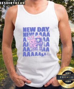 Stylish Nice A New Day New AAAA Tank Top displayed on a hanger, perfect for summer fashion and casual outfits.
