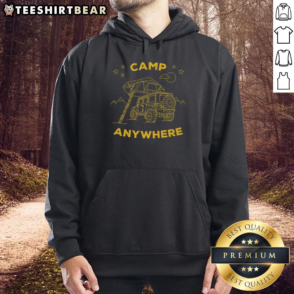 Nice Camp Anywhere Campy II Hoodie in cozy outdoor setting, perfect for camping adventures and stylish comfort.