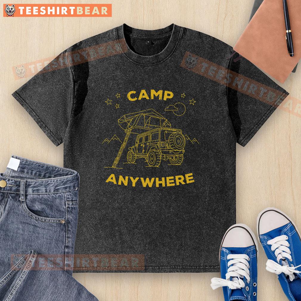 Nice Camp Anywhere Campy II Washed T-Shirt in a casual outdoor setting, showcasing its comfortable fit and stylish design.