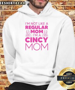Stylish 'Nice, I'm Not Like a Regular Mom' hoodie in soft fabric, perfect for trendy moms who embrace their unique style.