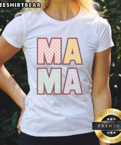 Alt Text: Stylish Nice Mama Pattern Fills Ladies Tee featuring vibrant colors and a trendy design, perfect for casual wear.