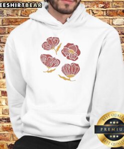 Stylish red poppy floral hoodie with 'F*ck Trump' text, perfect for making a bold political statement.