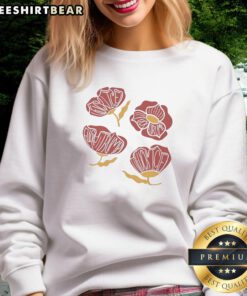 Nice red poppy floral sweatshirt with 'F*ck Trump' text, perfect for making a bold political statement.