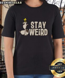 Nice Snoopy Is Weird Ladies Tee featuring a playful Snoopy graphic, perfect for casual wear and pet lovers.