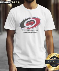 Alt Text: Official Carolina Hurricanes NHL 2026 Stanley Cup Playoffs Big Logo T-Shirt featuring bold team graphics.