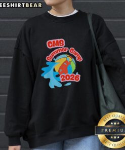 Official CMS Summer Camp 2026 graphic sweatshirt featuring vibrant design and cozy fit for summer adventures.
