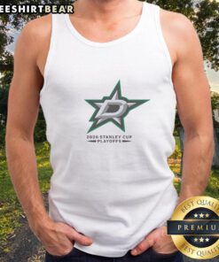 Official Dallas Stars ice hockey NHL Stanley Cup Playoffs big logo tank top, perfect for fans and game day wear.