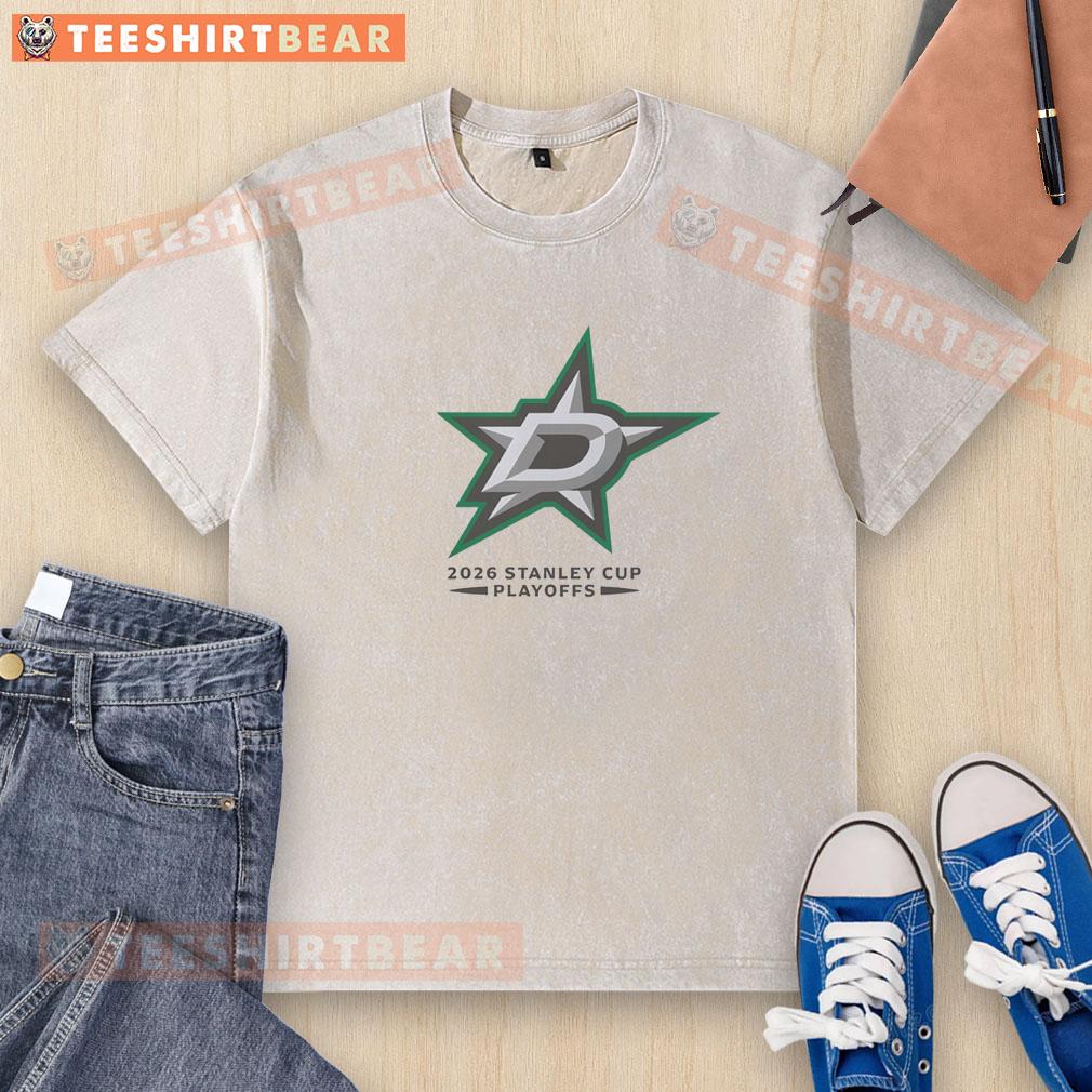 Official Dallas Stars Ice Hockey NHL Stanley Cup Playoffs big logo washed t-shirt, showcasing team spirit and style.