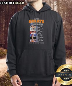 Official Houston Astros All-Time Greats hoodie featuring player names and signatures, perfect for fans and collectors.