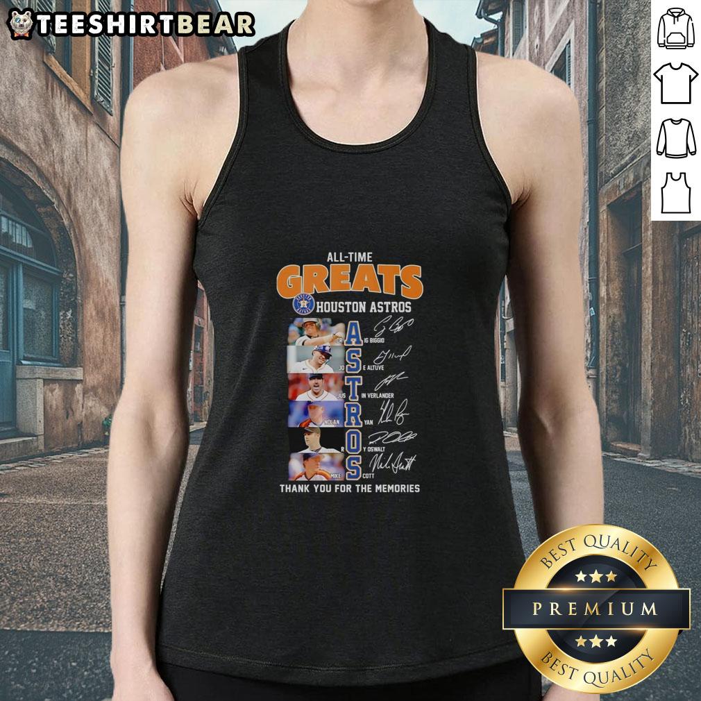 Alt Text: Official Houston Astros All-Time Greats tank top featuring player names and signatures in vibrant design.